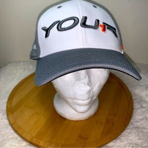 TAYLORMADE R1 DRIVER Cap Hat Grey/White/Orange Adjustable W/ Clasp Embroidered